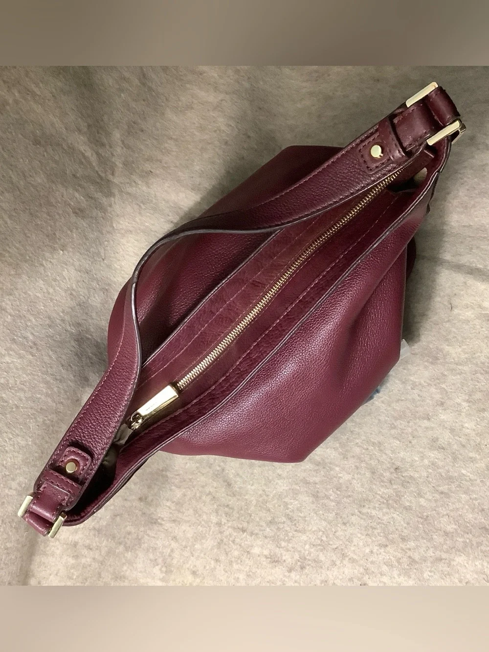 MICHAEL Michael Kors extra lovely burgundy pebbled leather hobo sling bag